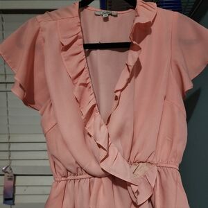 Papaya Blush Ruffled Blouse